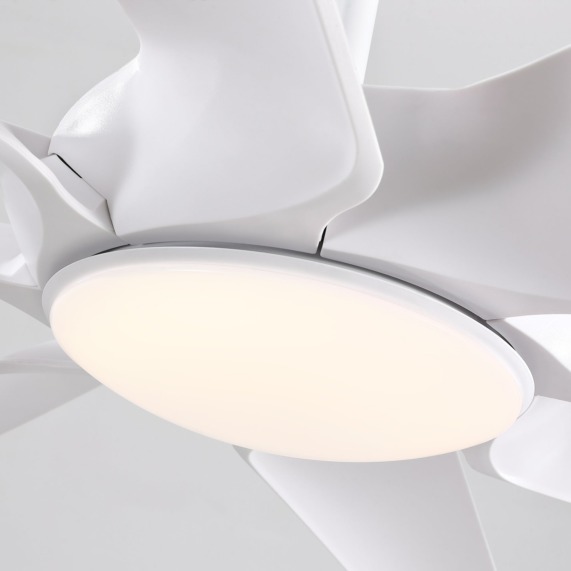 100 in. Smart Indoor White Industrial Large Downrod 8-Blade Ceiling Fans with Lights and Remote Dimmable