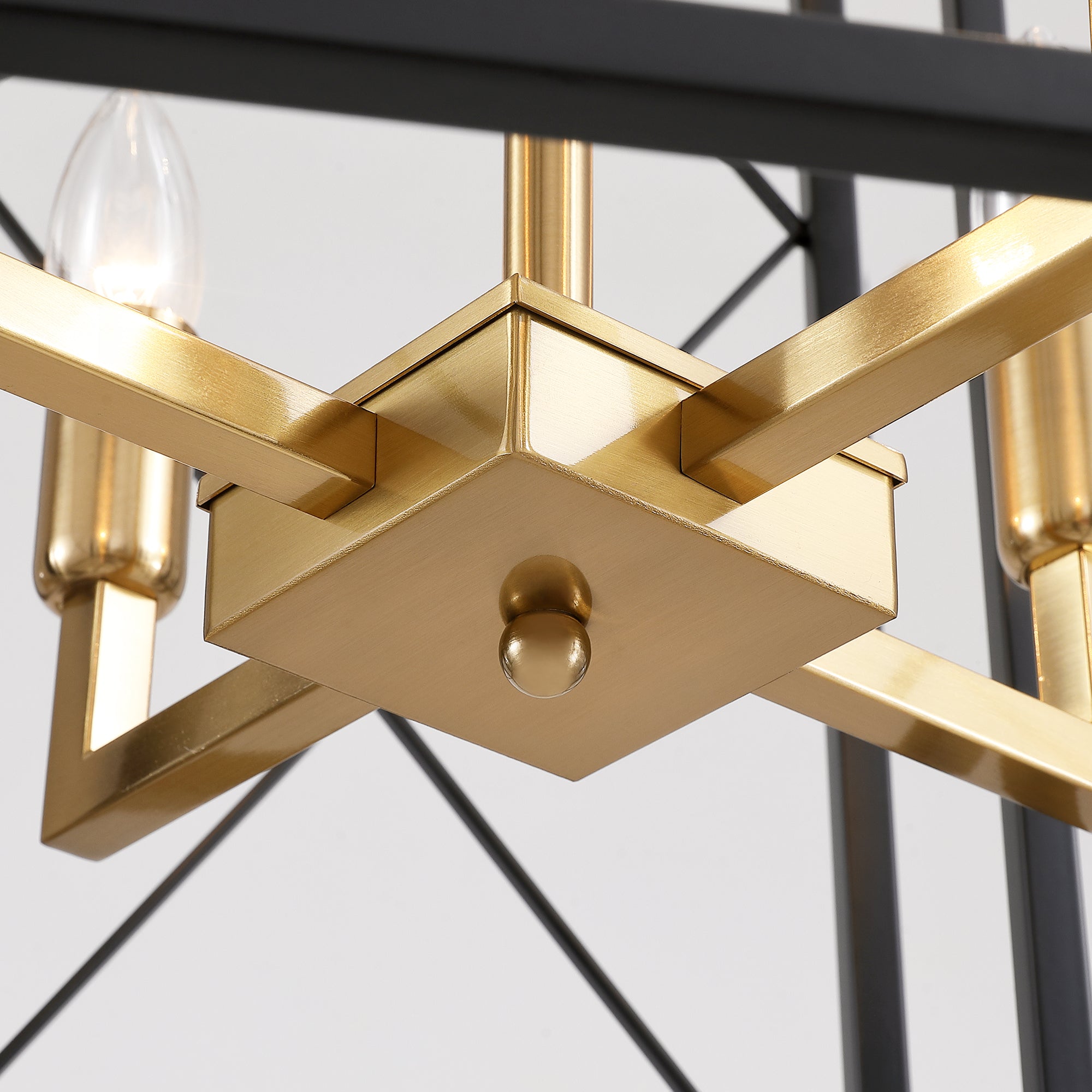 8 - Light Dimmable Lantern Square / Rectangle Chandelier For Dining Room Living Room