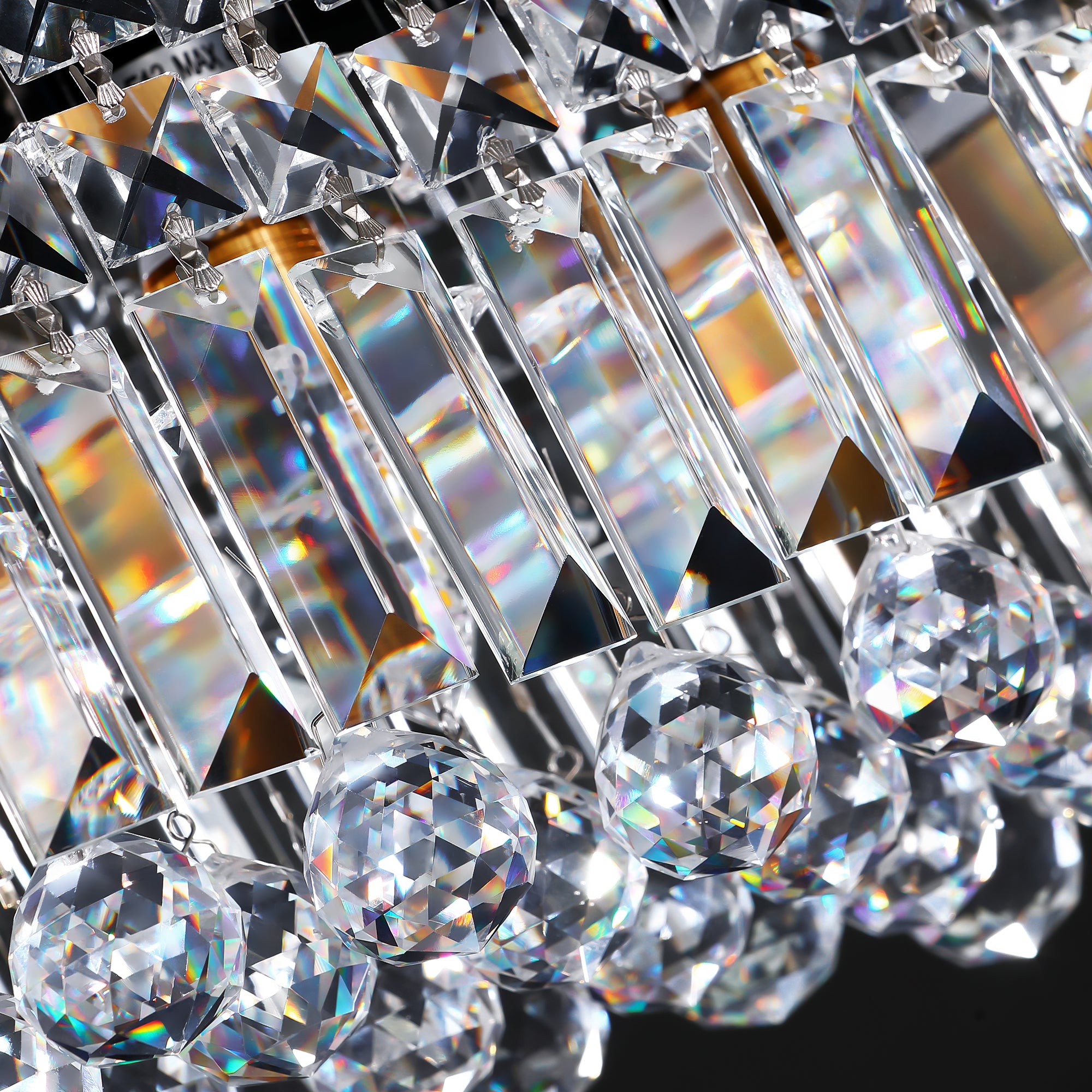 10-Light Dimmable Crystal Rectangle Chandelier for Kitchen Island and Dining Room, Modern Luxury Gold Ceiling Light