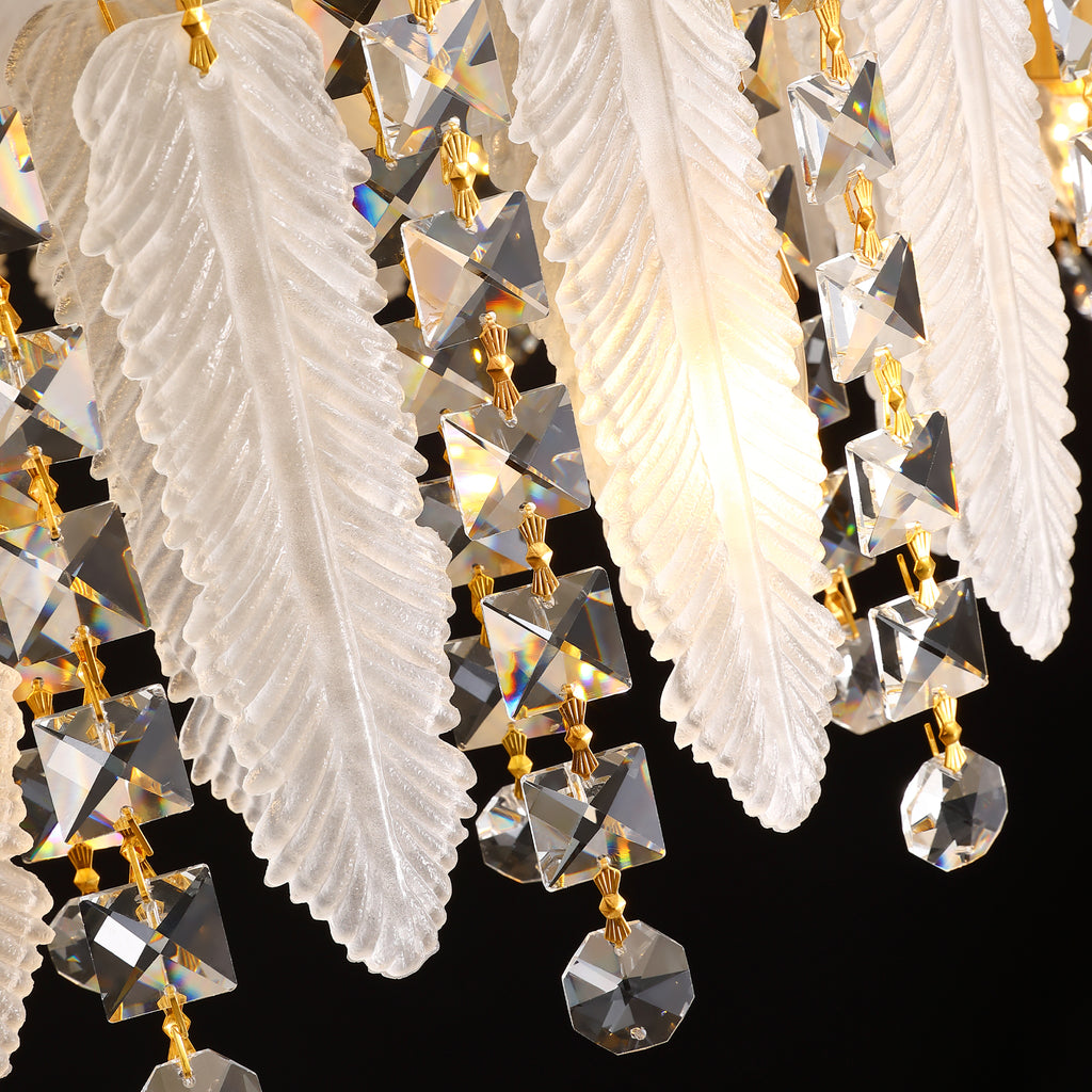 9-Light Dimmable Modern Drum Crystal Chandelier