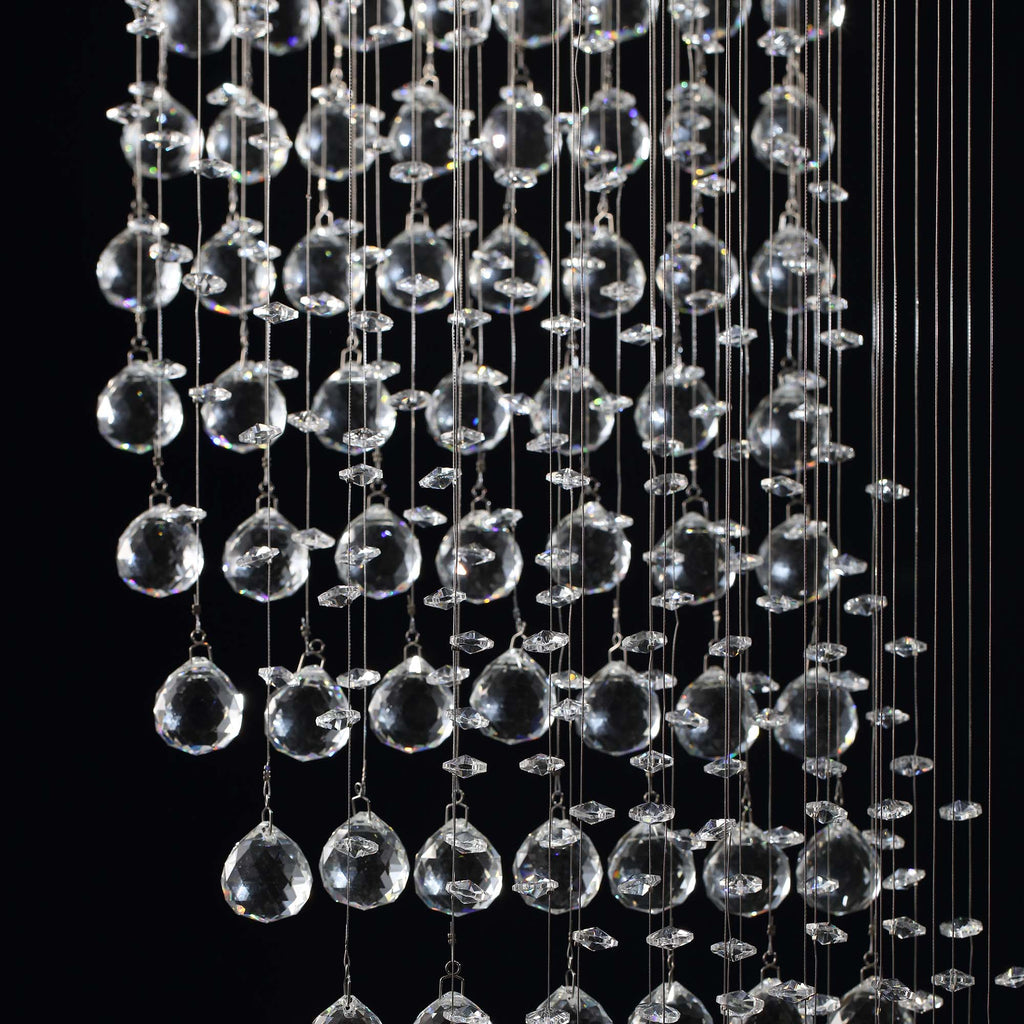 10-Light Dimmable Statement Chandelier for High Ceilings with Crystal Accents