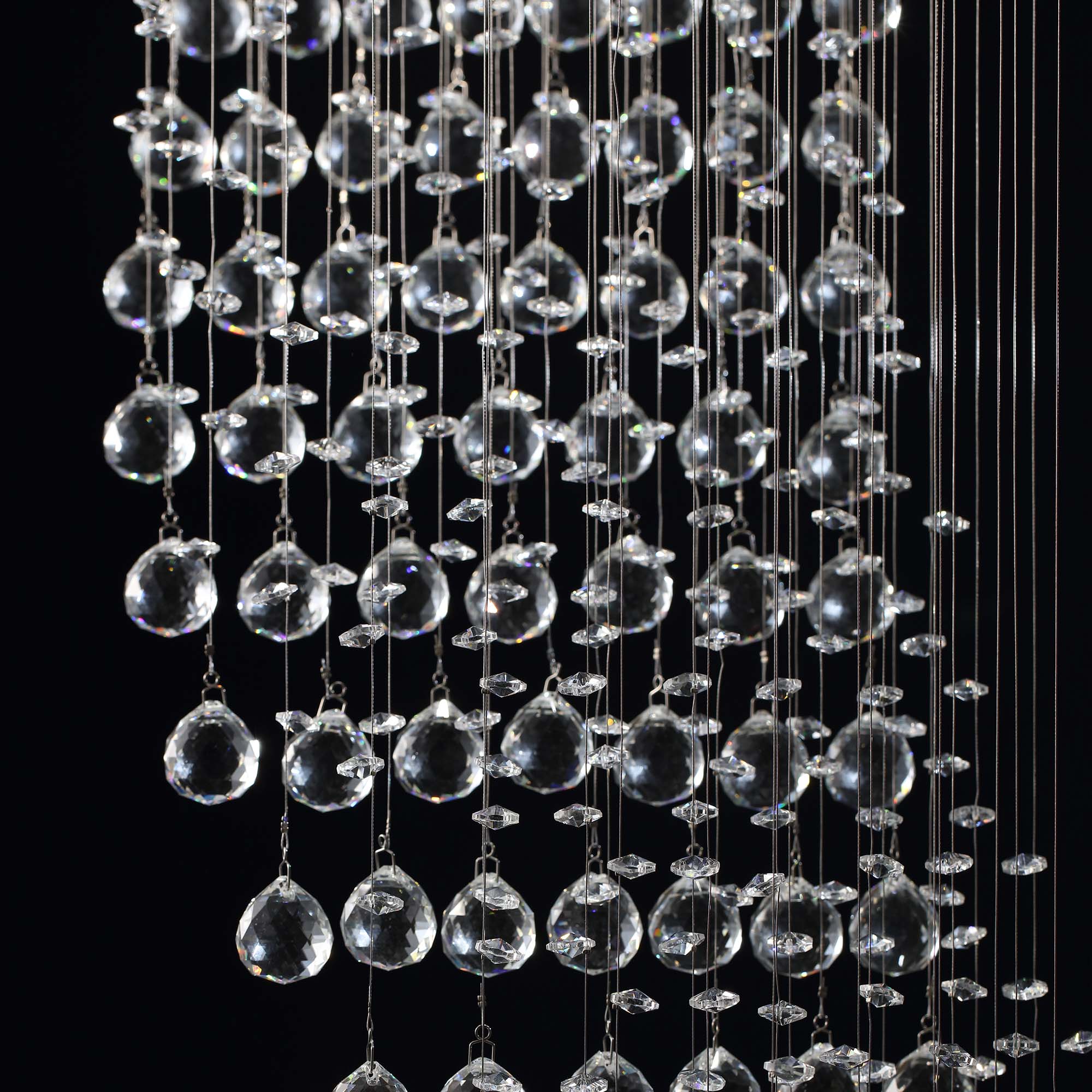 10-Light Dimmable Statement Chandelier for High Ceilings with Crystal Accents