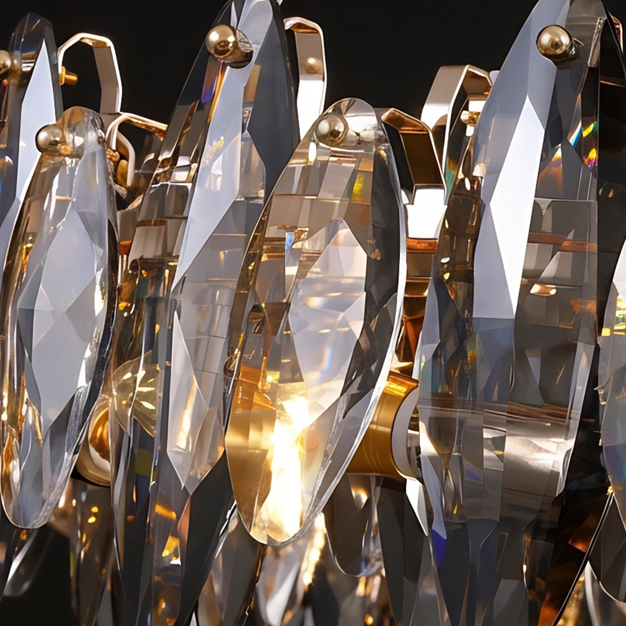 12-Light Dimmable Drum Crystal Chandelier