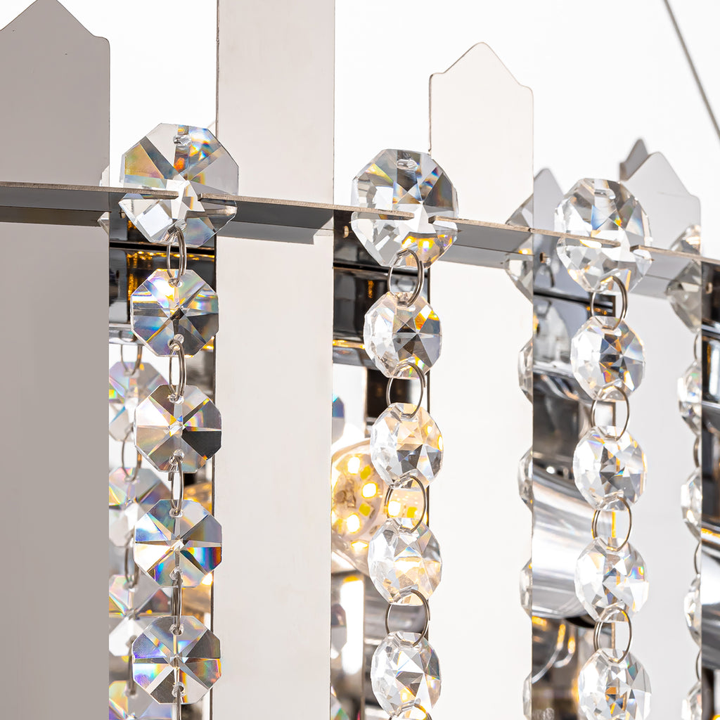8-light Dimmable Drum Crystal Chandelier