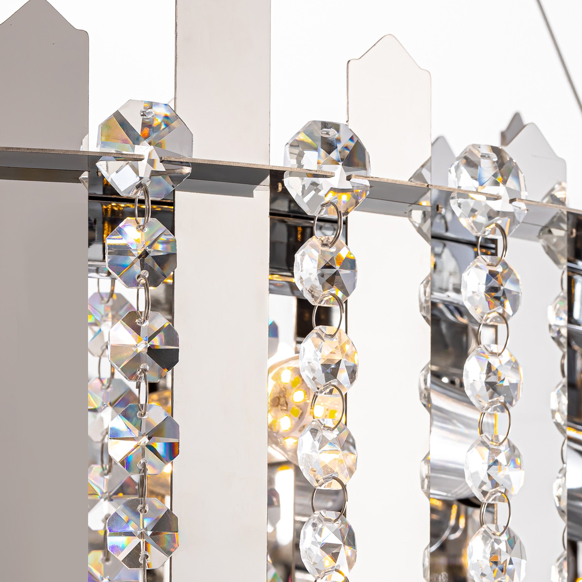 8-light Dimmable Drum Crystal Chandelier