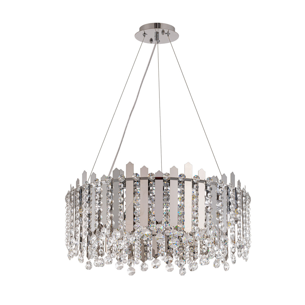 8-light Dimmable Drum Crystal Chandelier