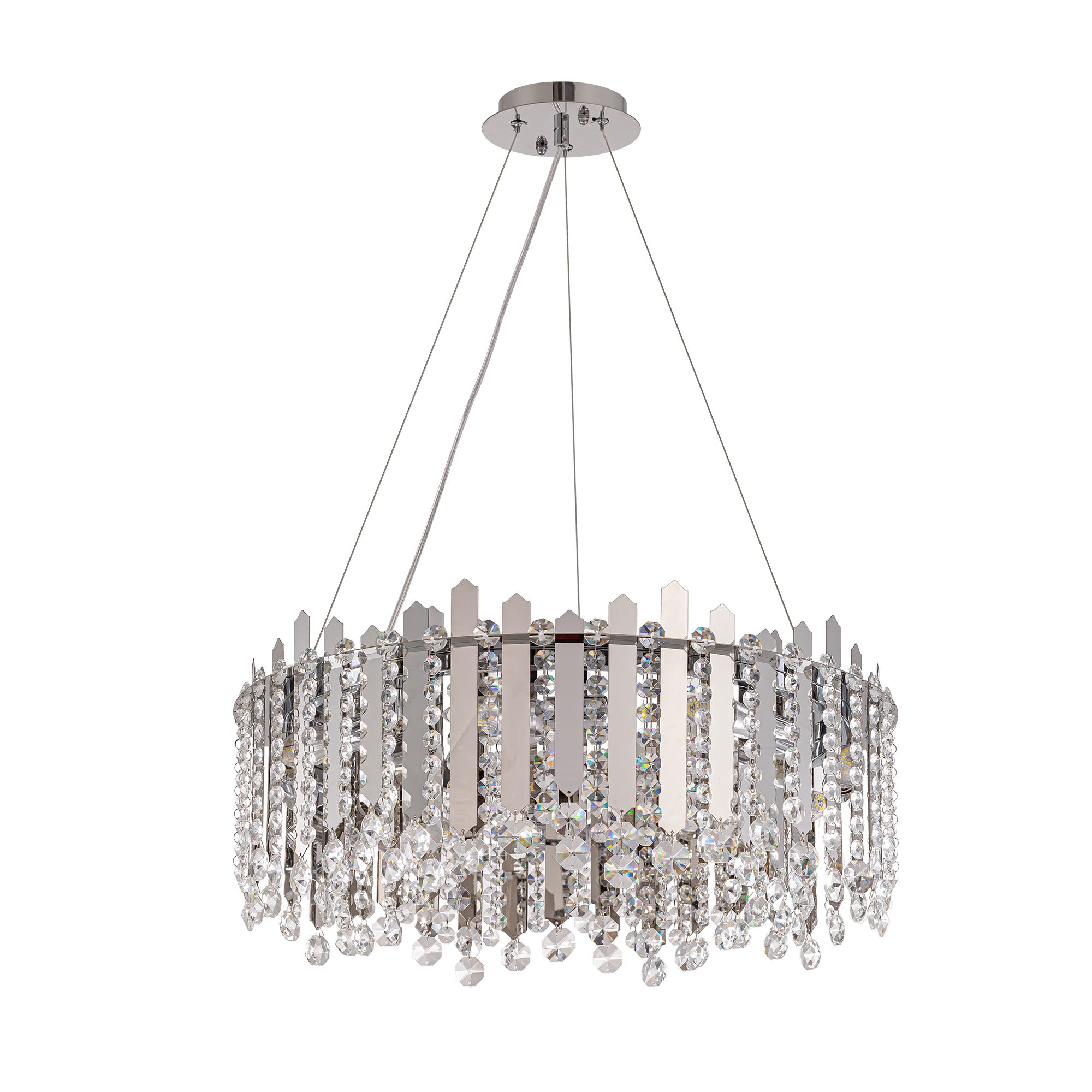 8-light Dimmable Drum Crystal Chandelier