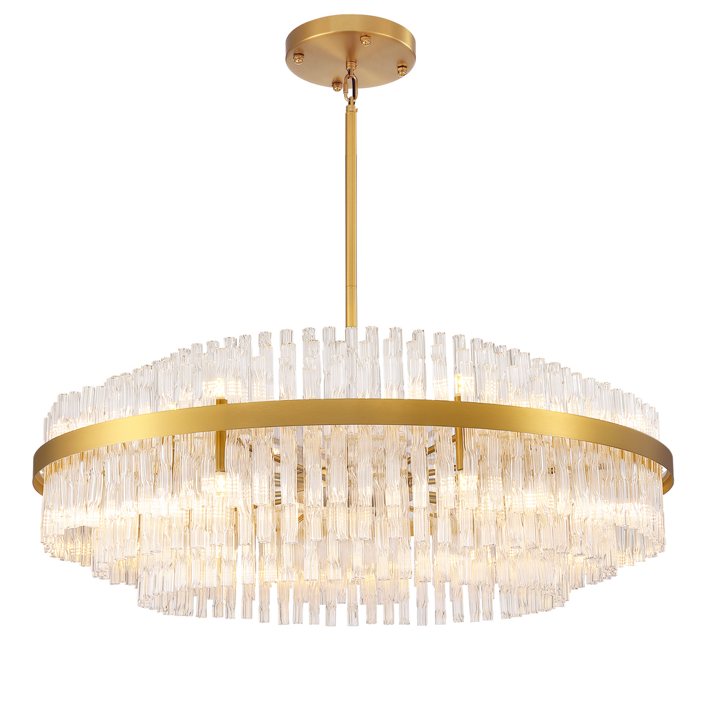 24-light Dimmable Modern Tiered K9 Crytsal Chandelier