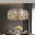 8-light Dimmable Drum Crystal Chandelier