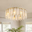 9-Light Dimmable Modern Drum Crystal Chandelier