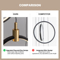 10-Ring LED Dimmable Geometric Chandelier, Black and Gold Foyer Light for High Ceilings with Remote & App Control