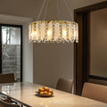 9-Light Dimmable Modern Drum Crystal Chandelier