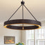 Rustic Round Chandelier With Integrated Led, Vintage Industrial Farmhouse Ceiling Light