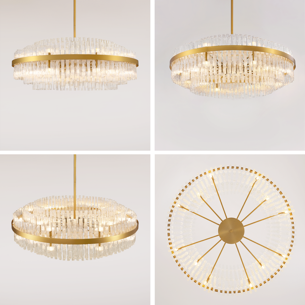 24-light Dimmable Modern Tiered K9 Crytsal Chandelier