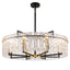 8 - Light Dimmable  Drum Chandelier with Textured Glass, Modern Lighting for Kitchen Island or Dining Room