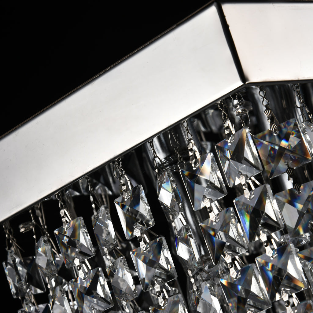 8 - Light Dimmable Square / Rectangle Crystal Chandelier Modern Luxury Ceiling Light