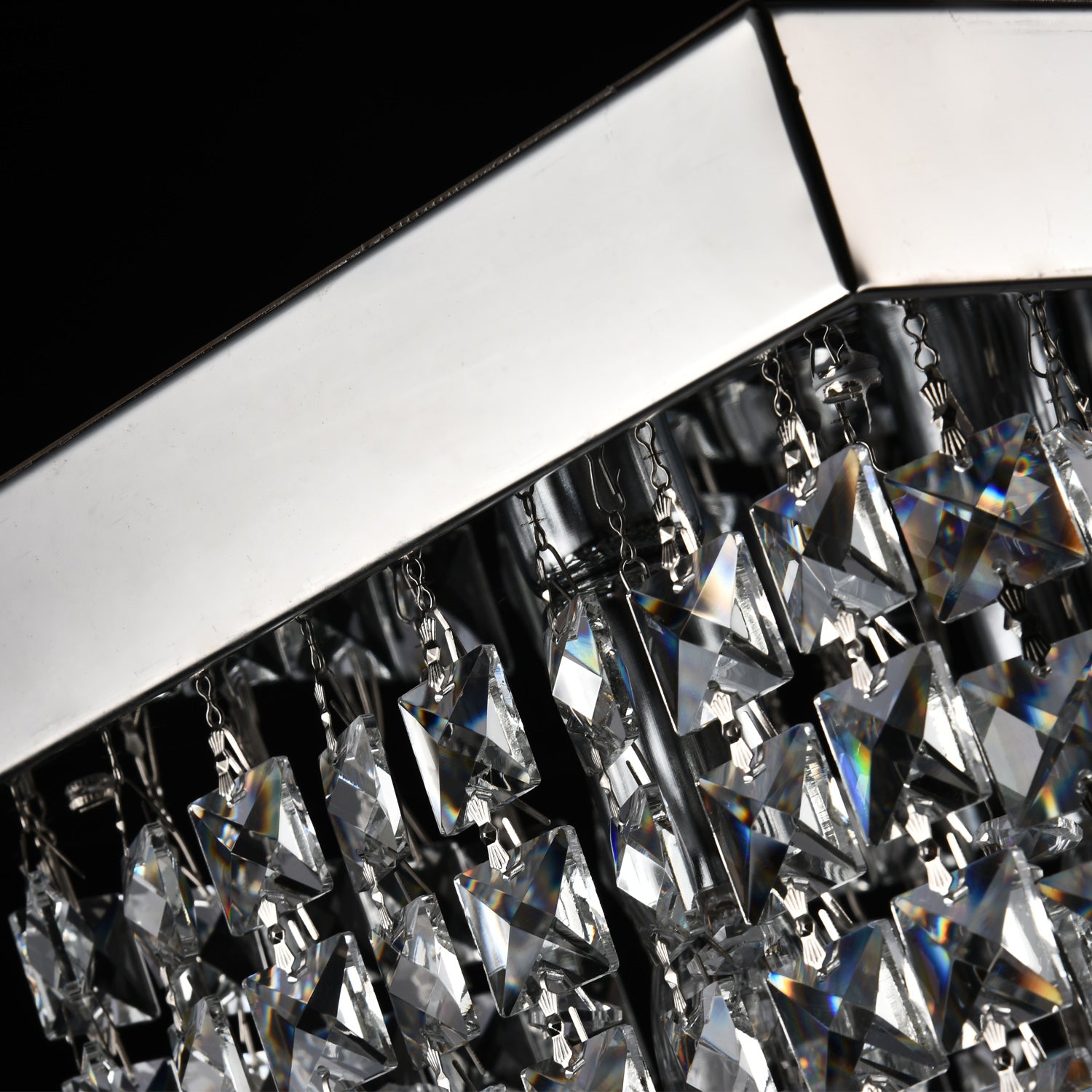 8 - Light Dimmable Square / Rectangle Crystal Chandelier Modern Luxury Ceiling Light