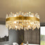 12-Light Modern Brass Gold Crystal Chandelier for Light Dining Room or Kitchen