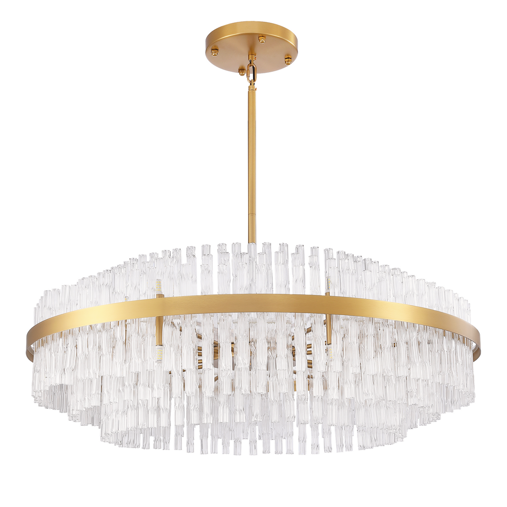 24-light Dimmable Modern Tiered K9 Crytsal Chandelier