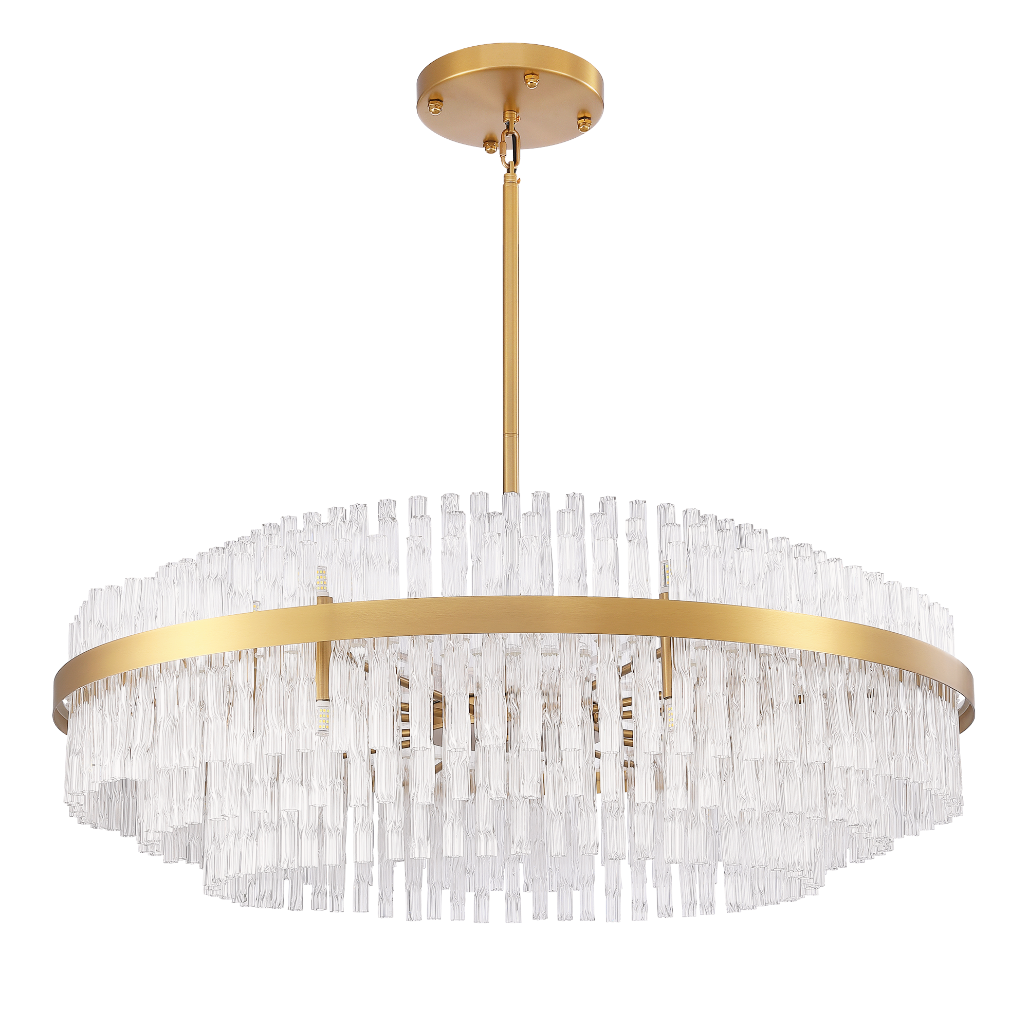 24-light Dimmable Modern Tiered K9 Crytsal Chandelier