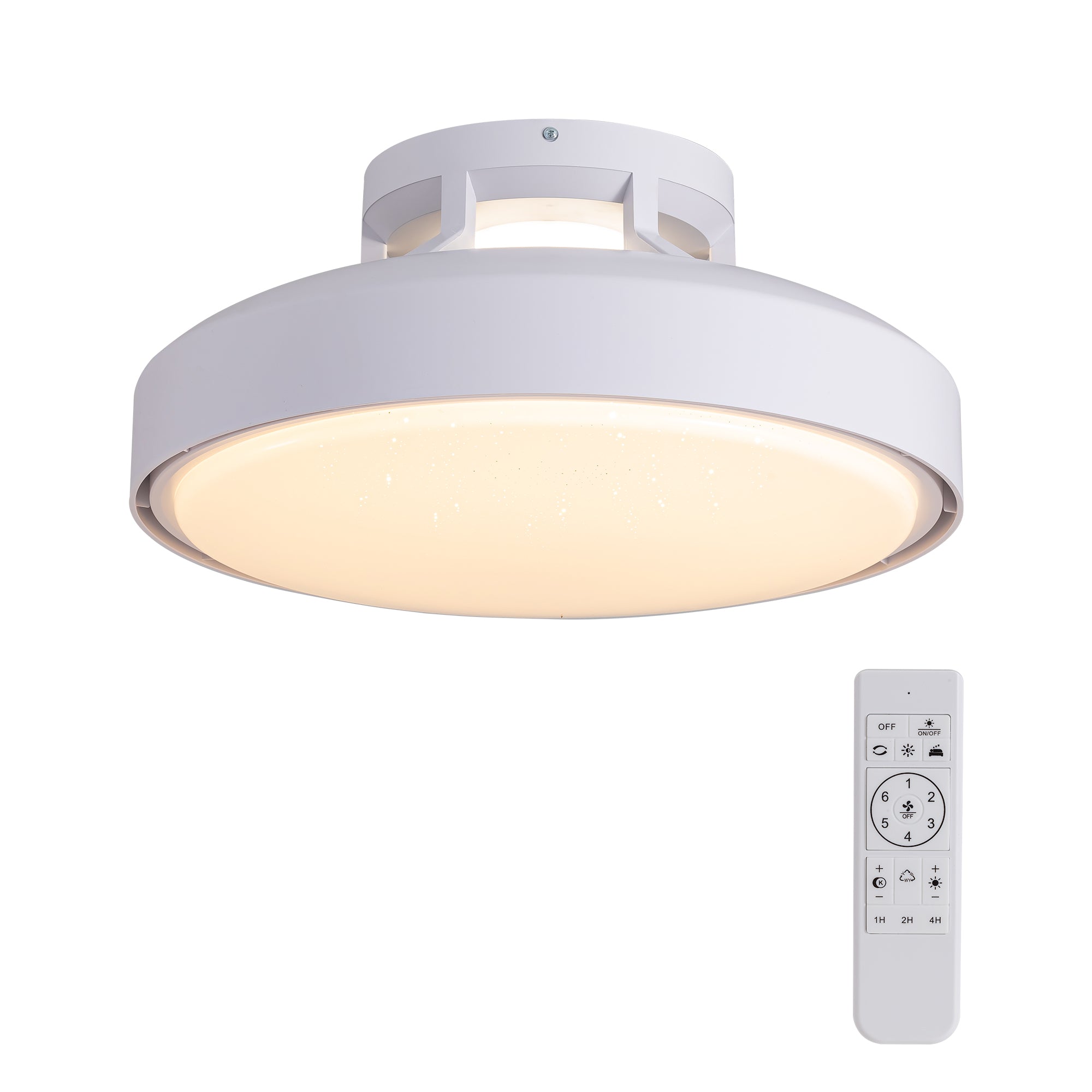 18.9" Modern low profile Ceiling Fan with 4500lm LED Light, Remote Control and Quiet DC Motor for Bedroom