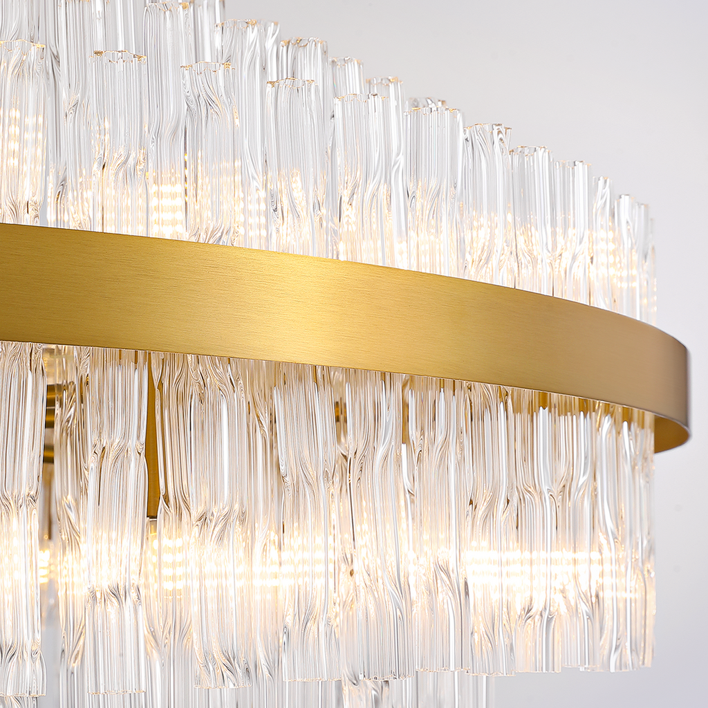 24-light Dimmable Modern Tiered K9 Crytsal Chandelier