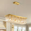 Modern Crystal Dimmable Kitchen Island Gold Rectangle Chandeliers / Living Room Chandelier