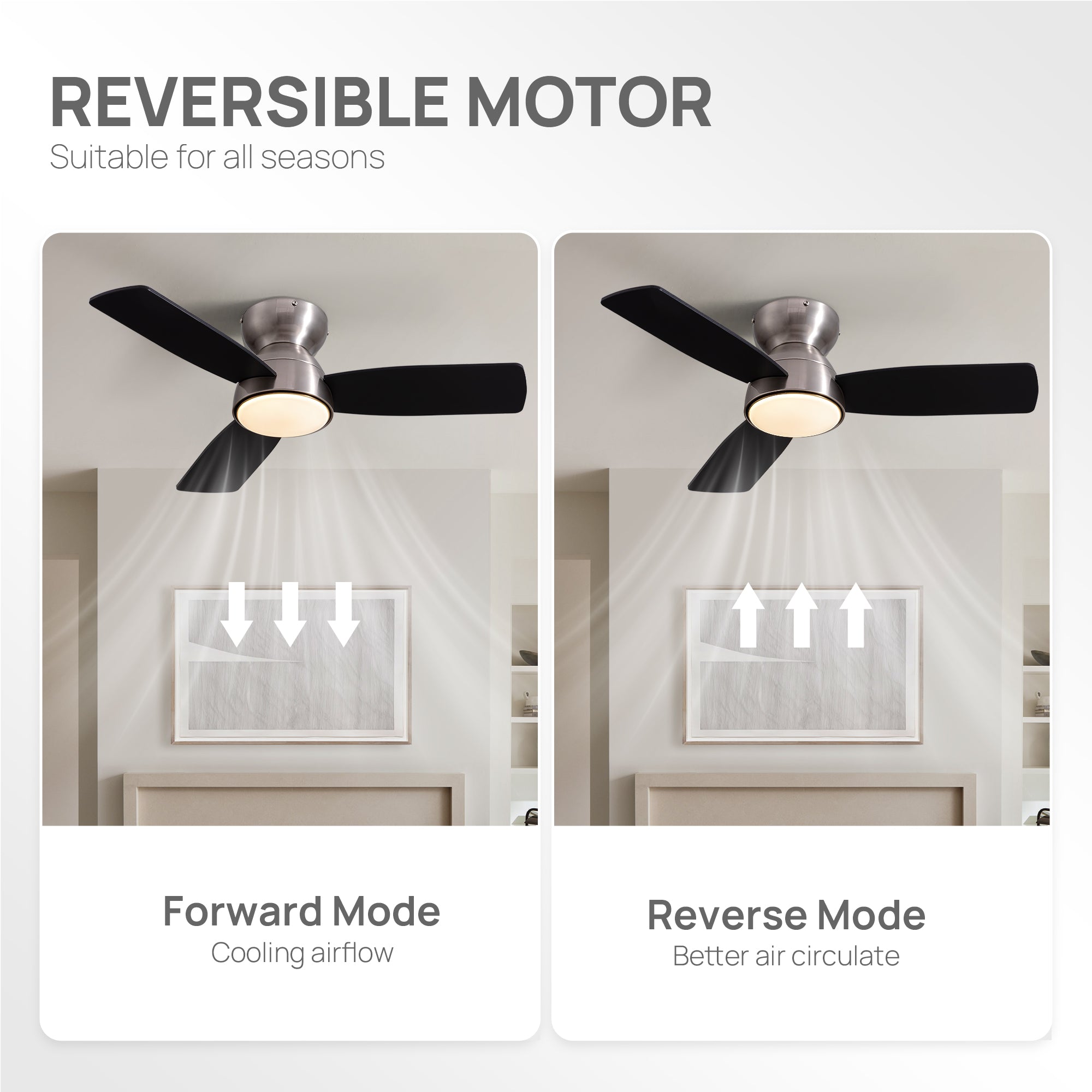 32 in. Modern Smart Indoor Satin nickel Ceiling Fan with Lights Reversible Rotation and Remote Control