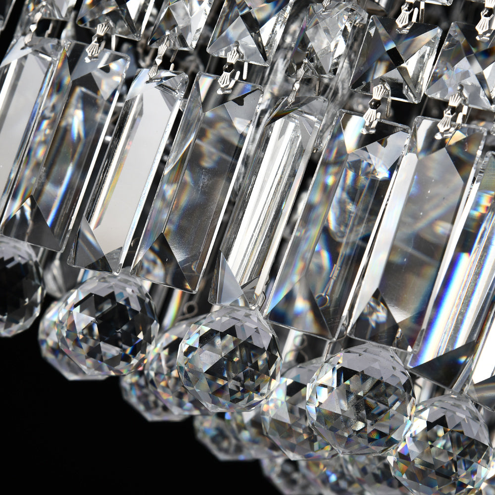 8 - Light Dimmable Square / Rectangle Crystal Chandelier Modern Luxury Ceiling Light