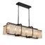 6-Light Modern Dimmable 6-Light Rectangle Black Crystal Chandelier for Dinning Room