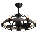 27 in. Indoor Bronwn and Black Farmhouse Ceiling Fan with Light and Remote for Bedroom Dining Room