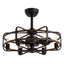 25" Farmhouse Indoor Vintage Caged Ceiling Fan with Lights and Remote Control, Black and Walnut Color Chandelier Fan