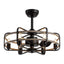 25"  Modern Indoor Black Cage Ceiling Fan with Lights Reversible Rotation and Remote Control