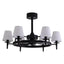 6-Light Wagon Wheel Ceiling Fan With Light Kit, Linen Shade, Dc Motor And Remote
