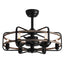 24" Indoor Black Farmhouse Ceiling Fan with Light and Remote,Rustic Caged Chandelier Ceiling Fan