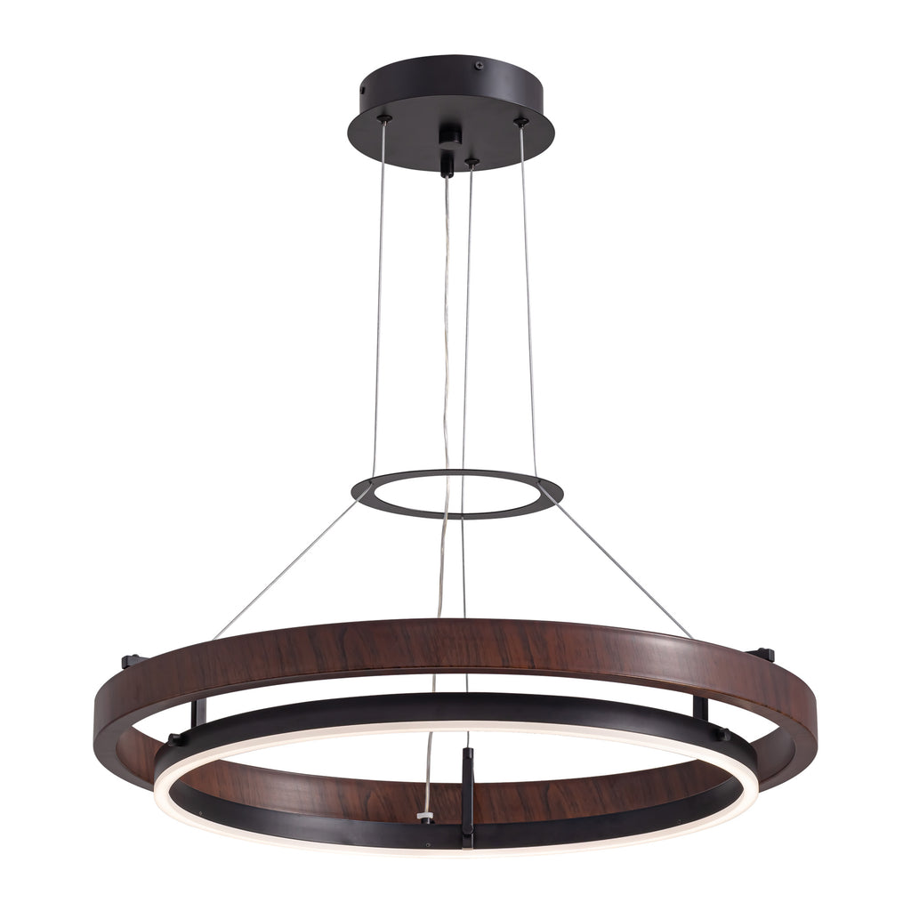 Dimmable 1-Light LED Chandelier with Remote Control, Industrial Rustic Modern Lighting