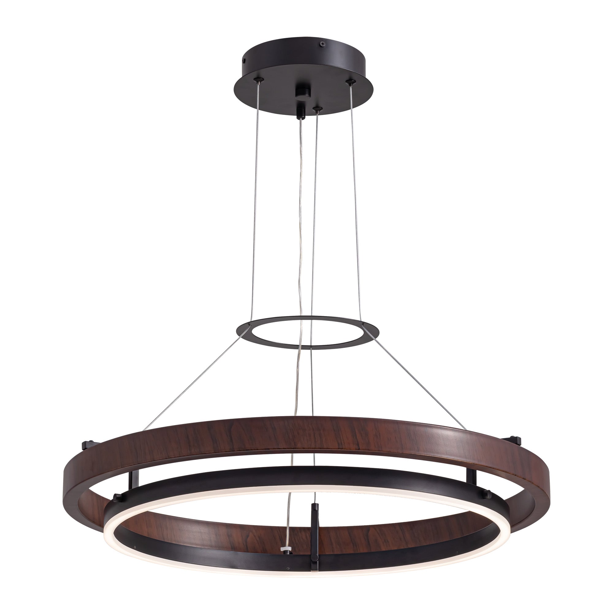 Dimmable 1-Light LED Chandelier with Remote Control, Industrial Rustic Modern Lighting