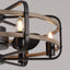 25"  Modern Indoor Black Cage Ceiling Fan with Lights Reversible Rotation and Remote Control