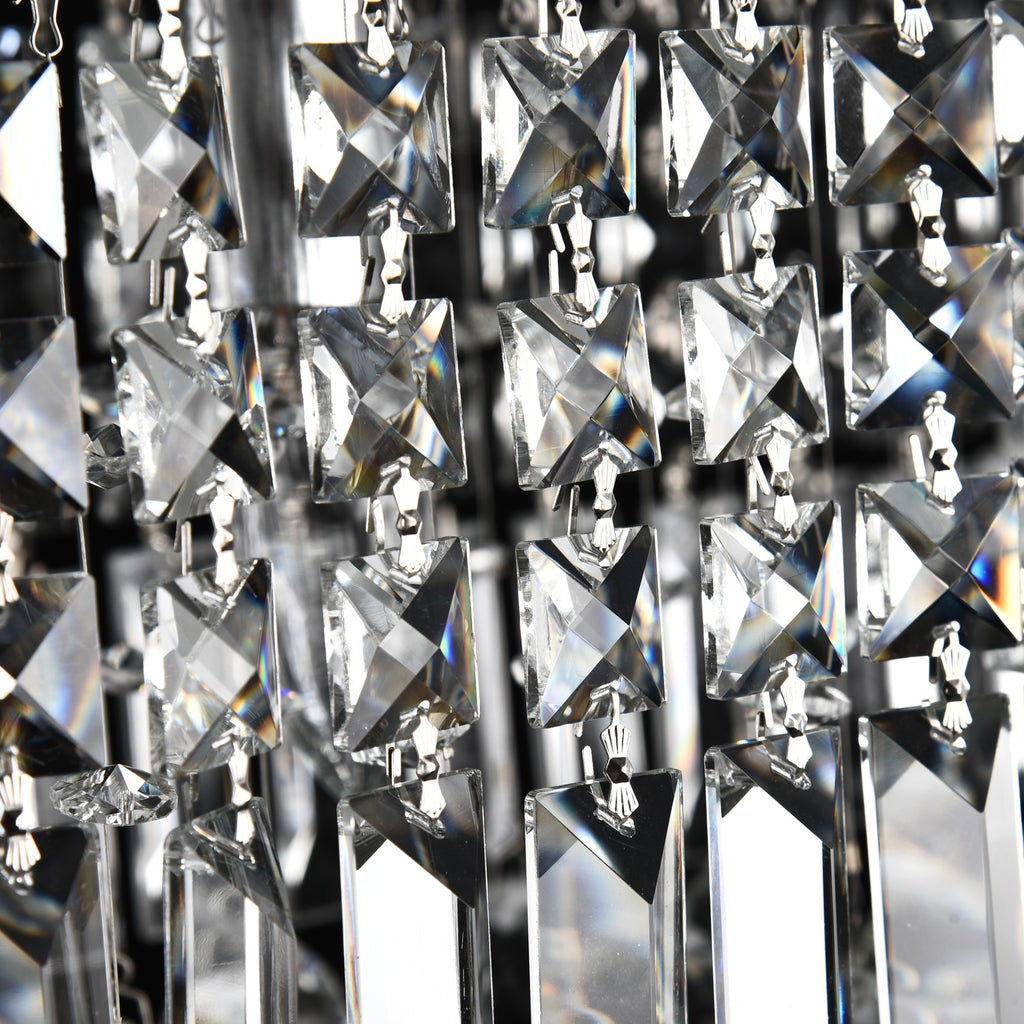 8 - Light Dimmable Square / Rectangle Crystal Chandelier Modern Luxury Ceiling Light