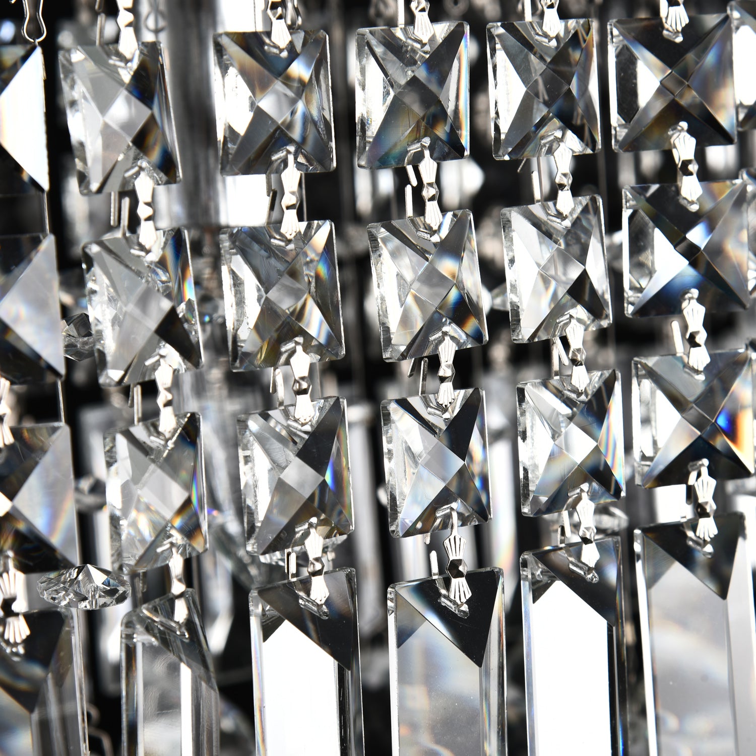 8 - Light Dimmable Square / Rectangle Crystal Chandelier Modern Luxury Ceiling Light