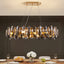 10-Light Gold Rectangle Crystal Chandelier For Dining Room
