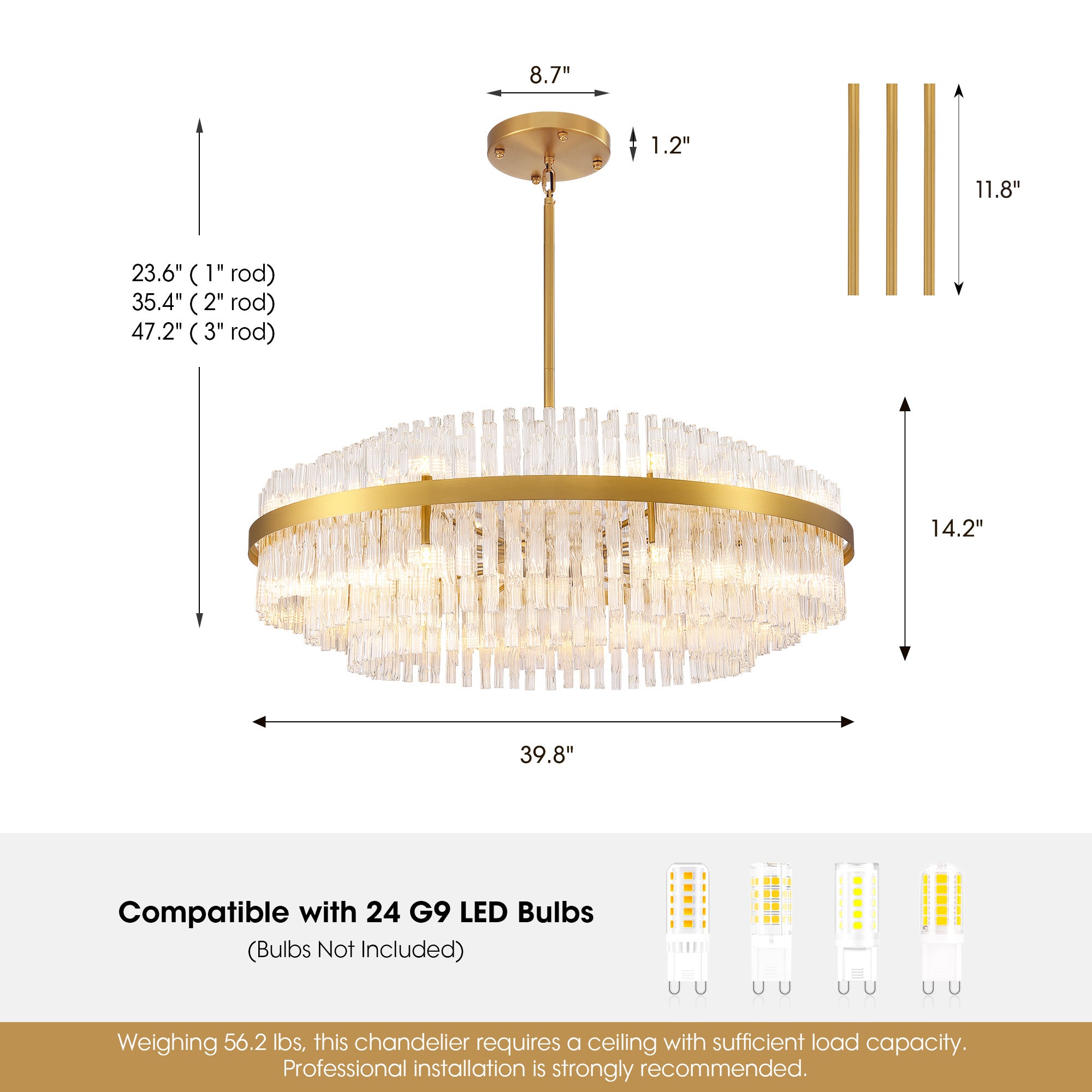 24-light Dimmable Modern Tiered K9 Crytsal Chandelier