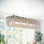 8 - Light Dimmable Square / Rectangle Crystal Chandelier Modern Luxury Ceiling Light