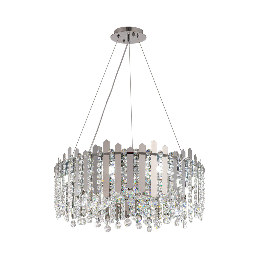 8-light Dimmable Drum Crystal Chandelier