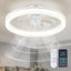 20" LED Indoor White Low Profile Ceiling Fan with Dimmable Lighting Small Flush Mount Ceiling Fan with Remote