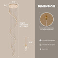 36-light Cylinder Foyer Chandelier With Raindrop Crystals and LED Light