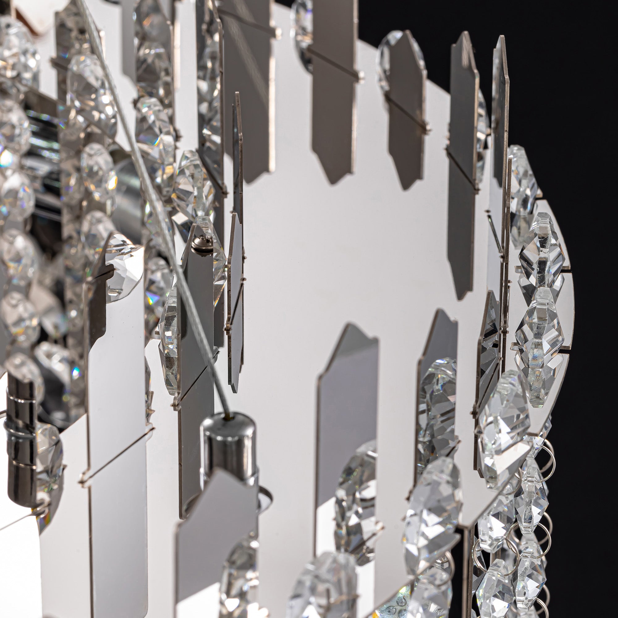 8-light Dimmable Drum Crystal Chandelier