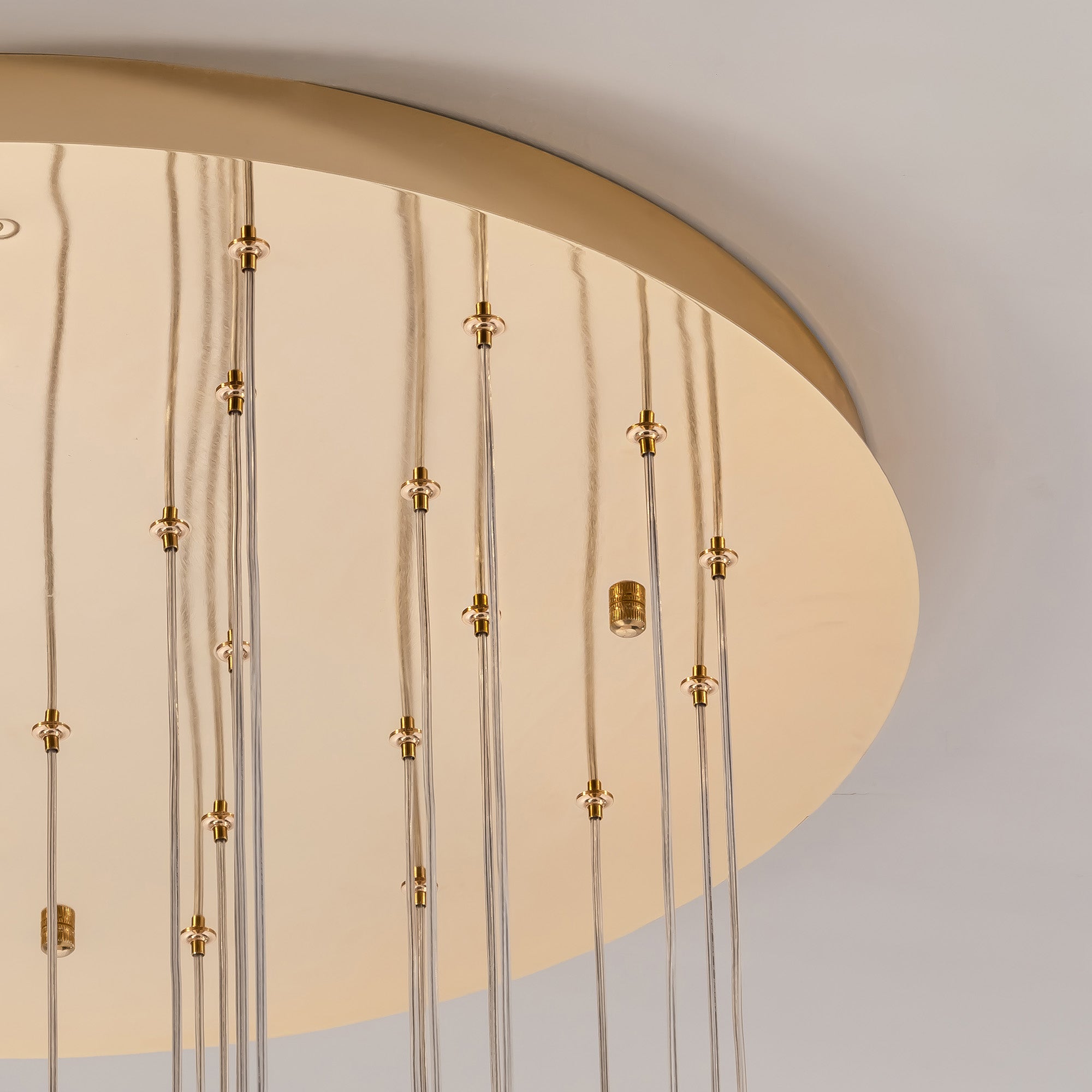 36-light Cylinder Foyer Chandelier With Raindrop Crystals and LED Light
