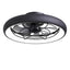 20" Indoor LED Black Flush Mount Ceiling Fan with Light Dimmable for Bedroom Lighting APP Remote Control