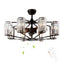 36" Indoor 8-Light Black Farmhouse Caged Crystal Chandelier Ceiling Fan with Light and Remote Control for Living Room